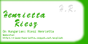 henrietta riesz business card